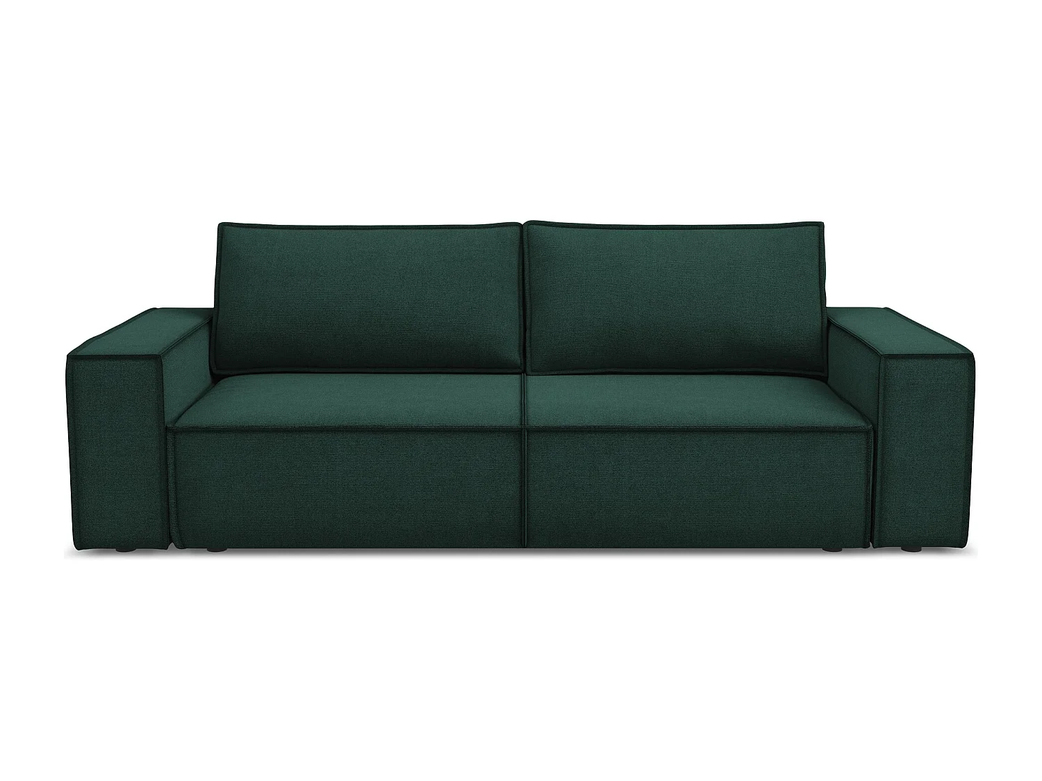 3-Sitzer Sofa mit Schlaffunktion - - Strukturstoff - Flaschengrün - KIMO