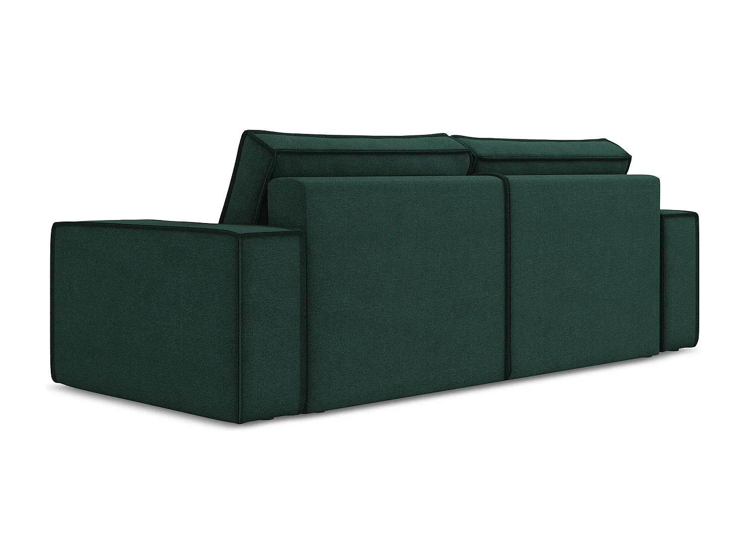 3-Sitzer Sofa mit Schlaffunktion - - Strukturstoff - Flaschengrün - KIMO