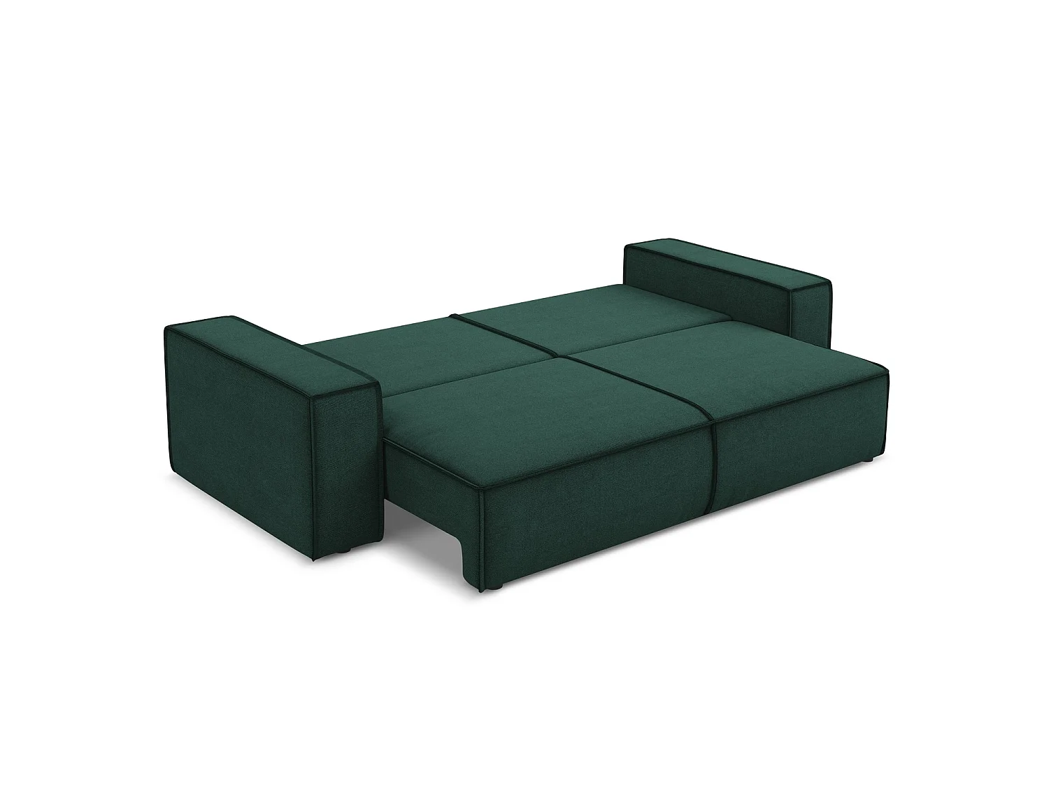 Canapé 3 places convertible en tissu texturé - bouteille verte - LIVORNO
