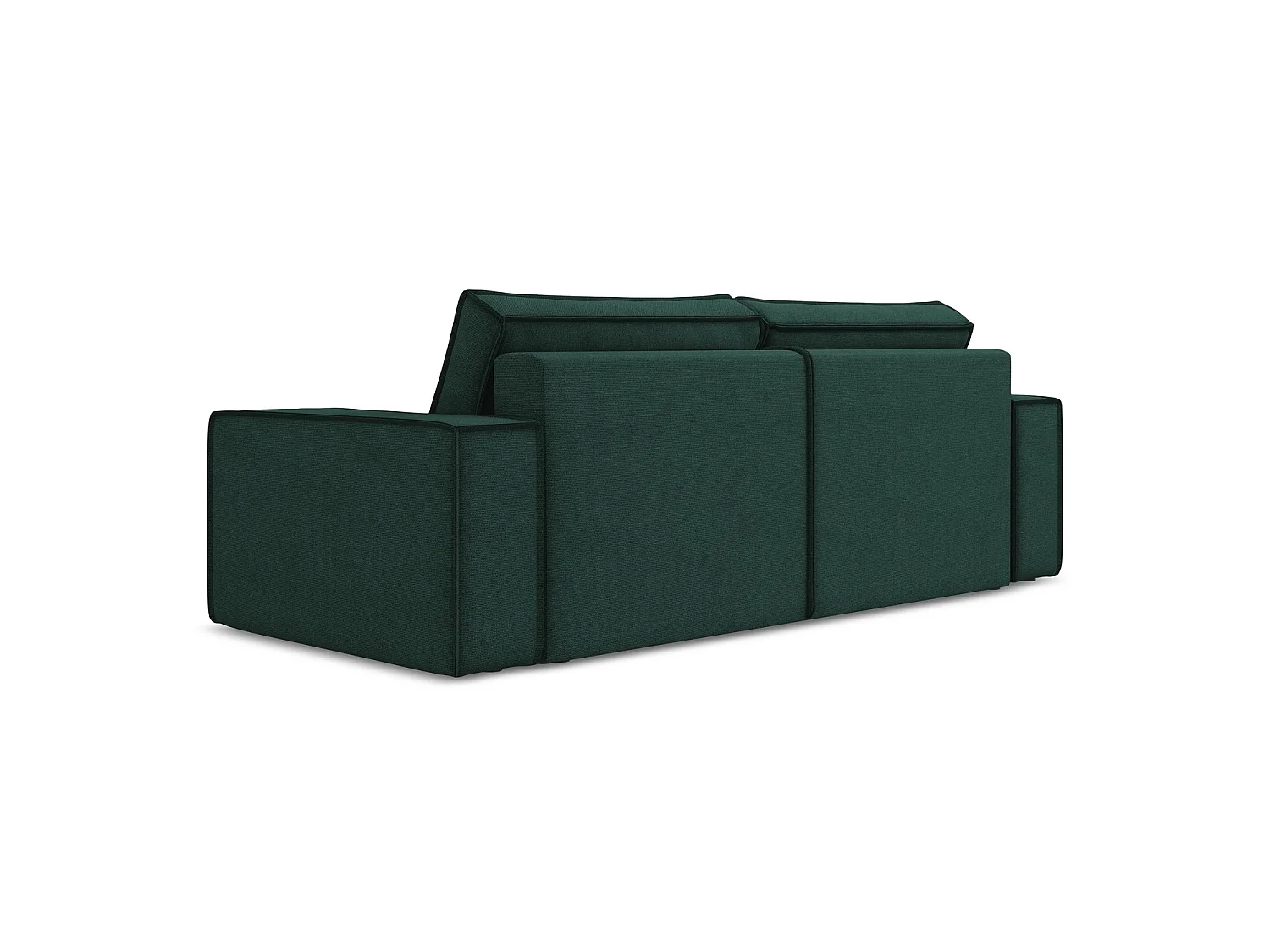 Canapé 3 places convertible en tissu texturé - bouteille verte - LIVORNO