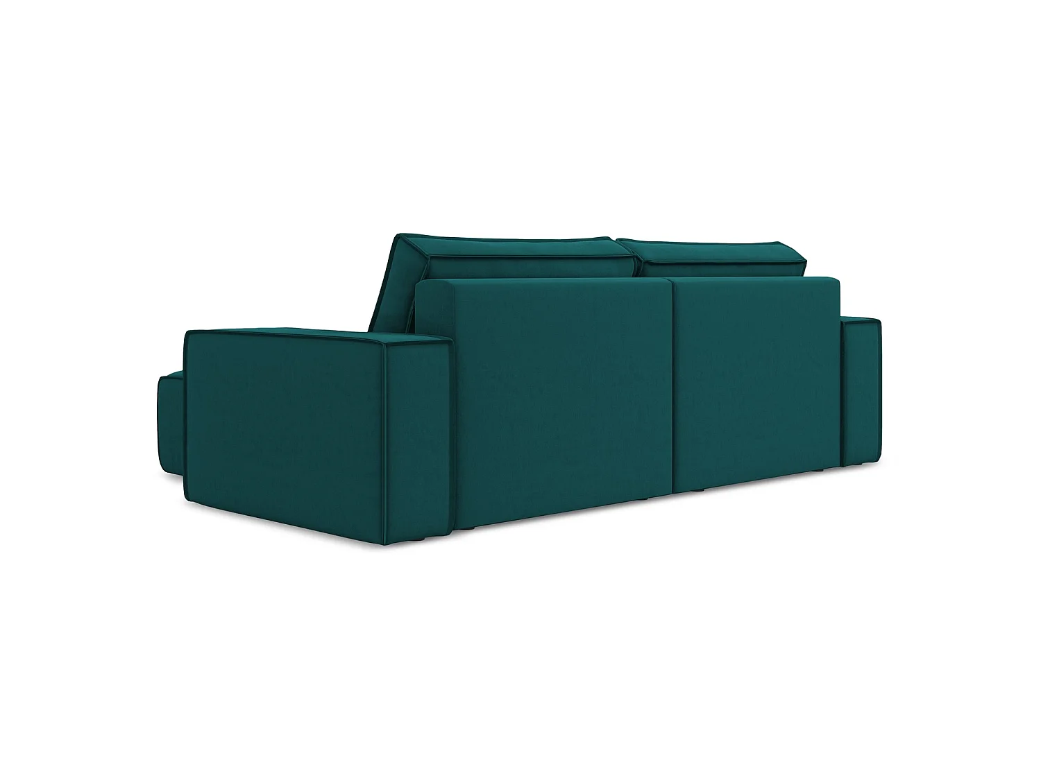 2-Sitzer Ecksofa mit Schlaffunktion - Ecke Rechts - Samt - Marine - LIVORNO