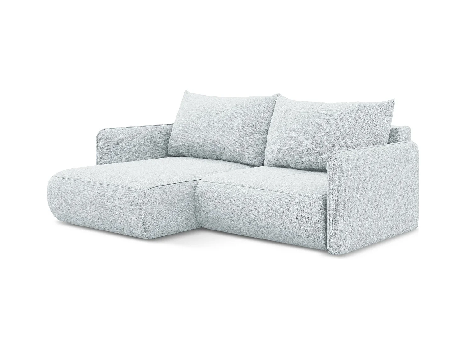 2,5-Sitzer Ecksofa mit Schlaffunktion - Ecke Links - Chenille - Hellblau - NANEA