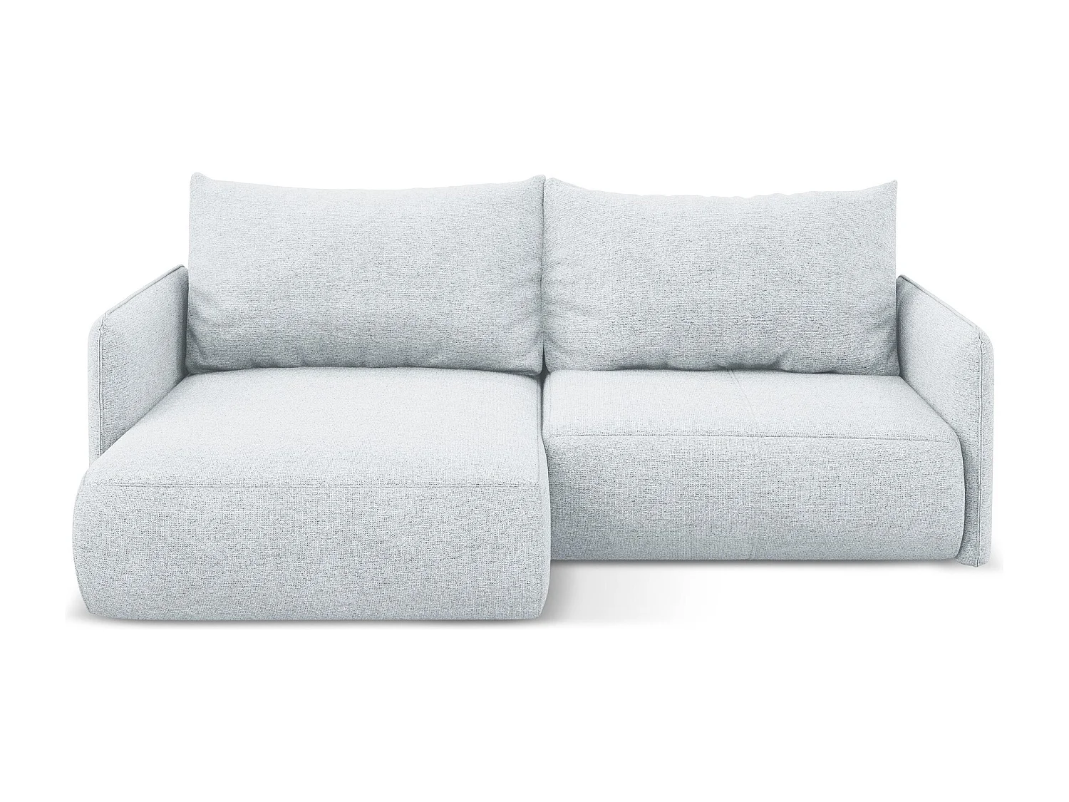 2,5-Sitzer Ecksofa mit Schlaffunktion - Ecke Links - Chenille - Hellblau - NANEA