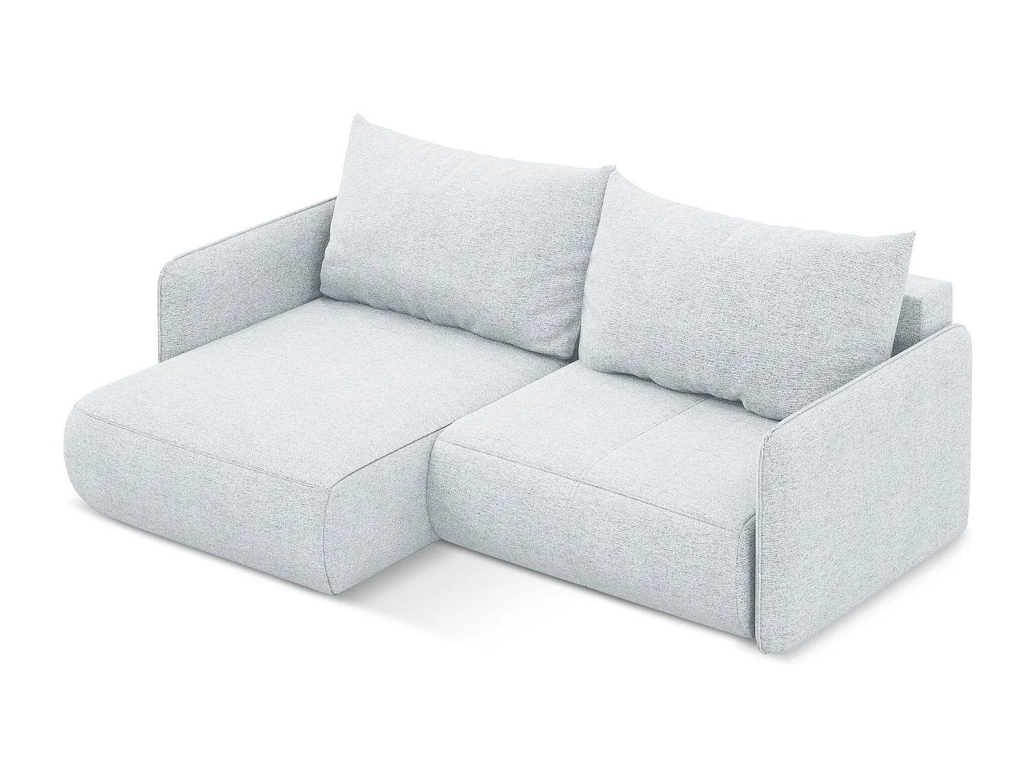 2,5-Sitzer Ecksofa mit Schlaffunktion - Ecke Links - Chenille - Hellblau - NANEA