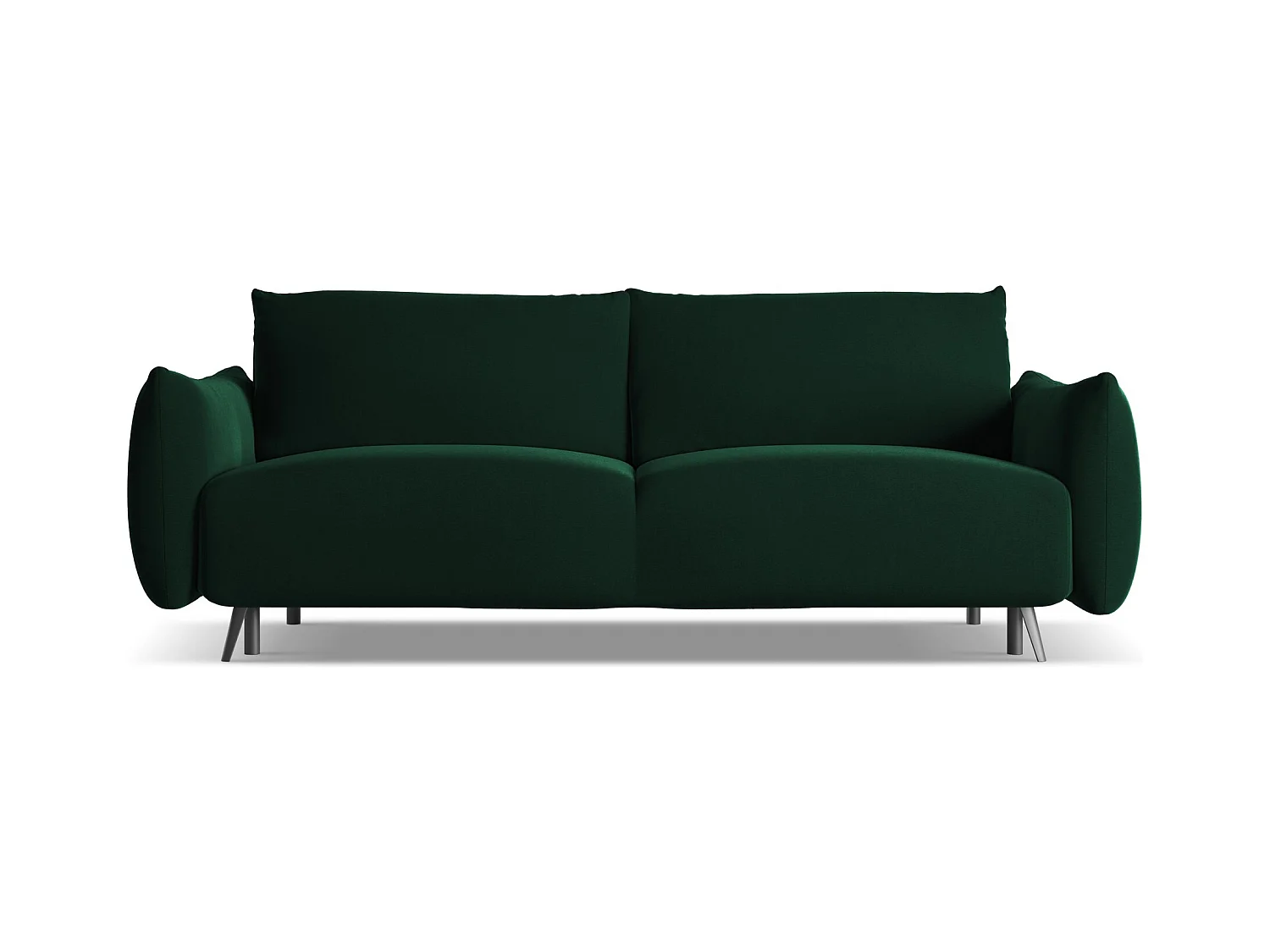 3-Sitzer Sofa mit Schlaffunktion - - Samt - Flaschengrün - MALIE