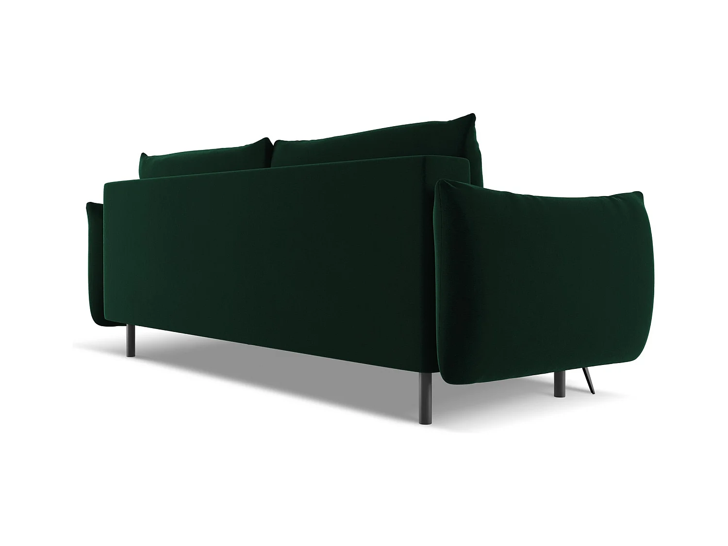 3-Sitzer Sofa mit Schlaffunktion - - Samt - Flaschengrün - MALIE