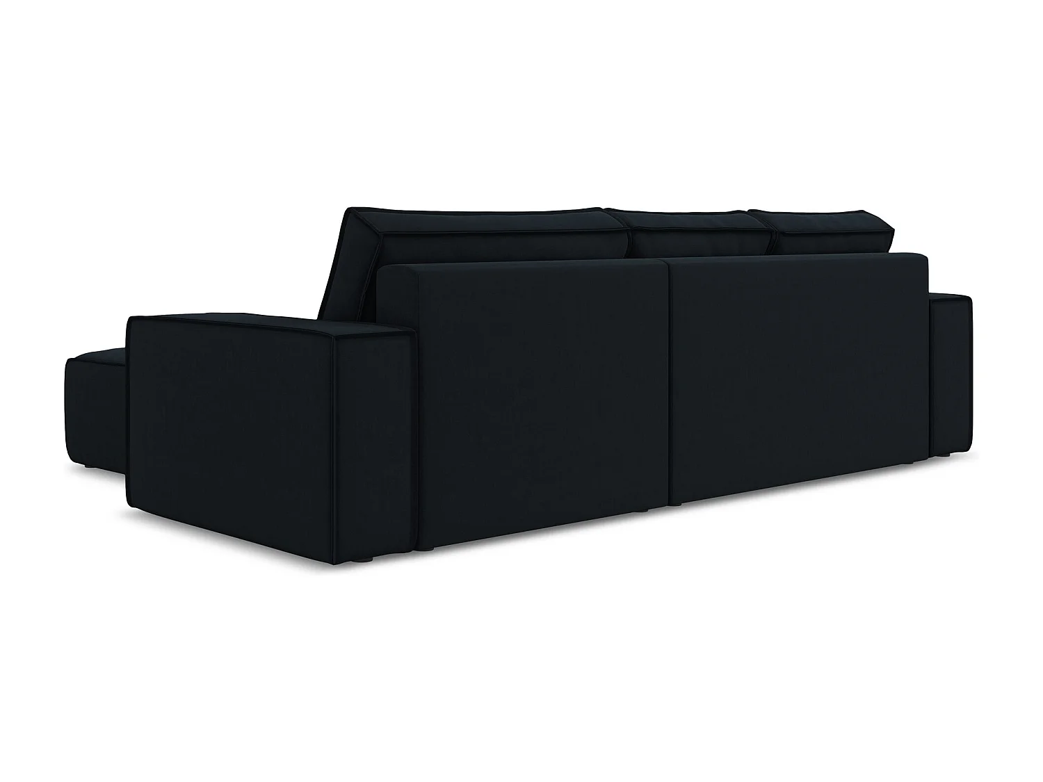 Ecksofa mit Schlaffunktion - Ecke Rechts - Samt - Königsblau - KIMO