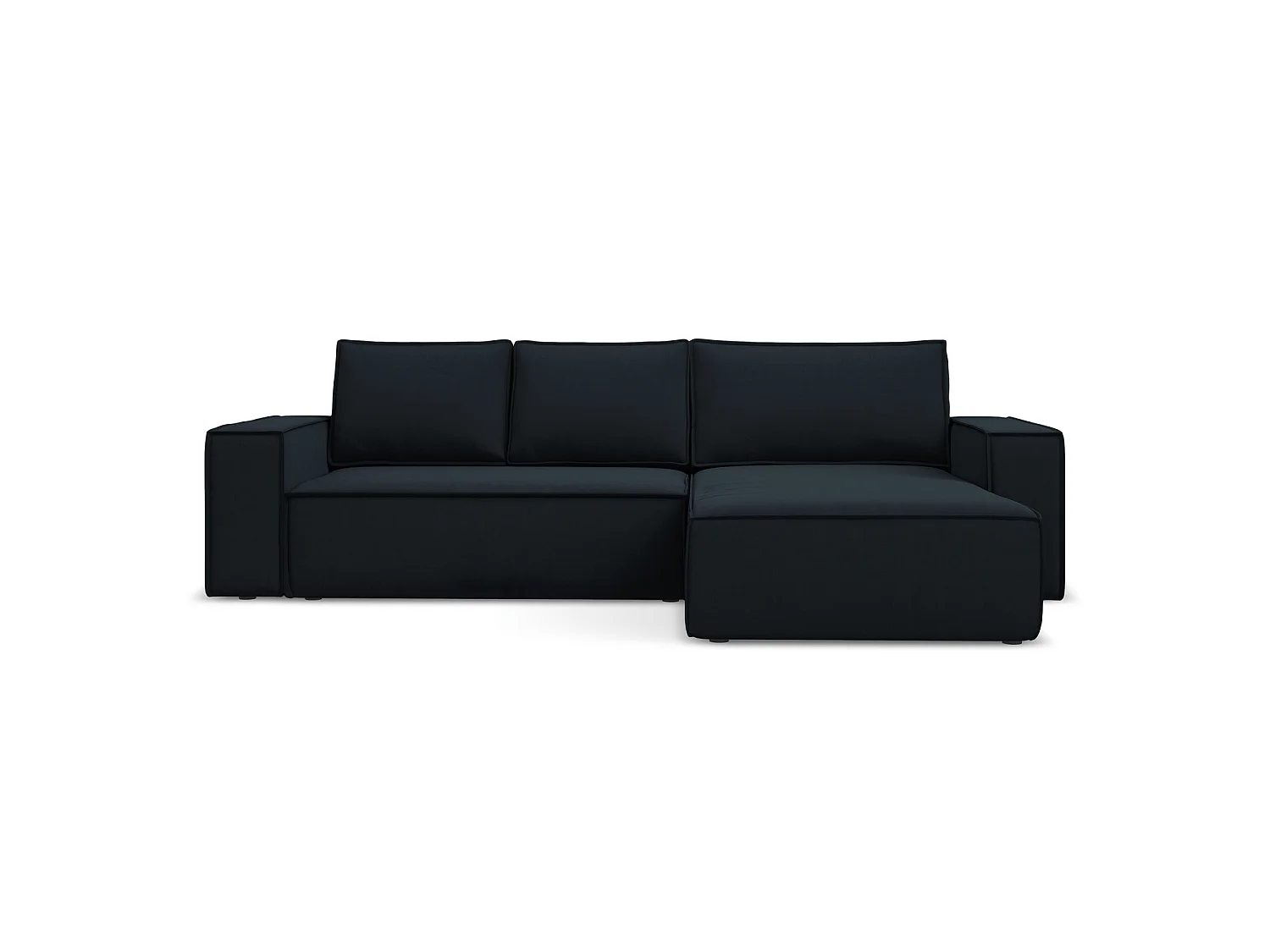 Ecksofa mit Schlaffunktion - Ecke Rechts - Samt - Königsblau - LIVORNO