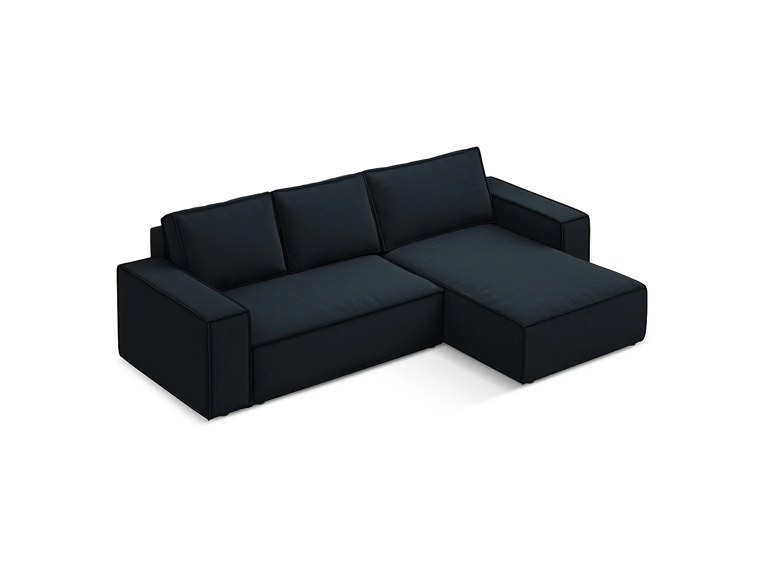 Ecksofa mit Schlaffunktion - Ecke Rechts - Samt - Königsblau - LIVORNO
