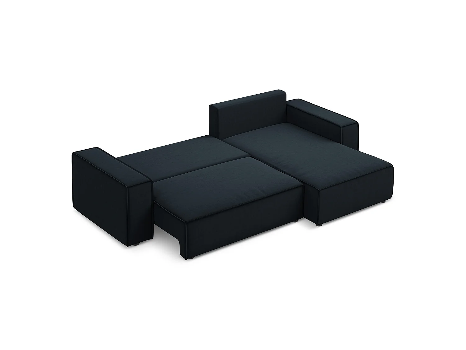 Ecksofa mit Schlaffunktion - Ecke Rechts - Samt - Königsblau - LIVORNO