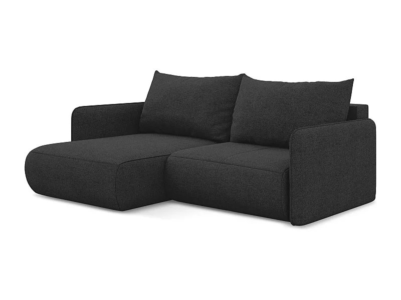 2,5-Sitzer Ecksofa mit Schlaffunktion - Ecke Links - Chenille - Anthrazit - NANEA