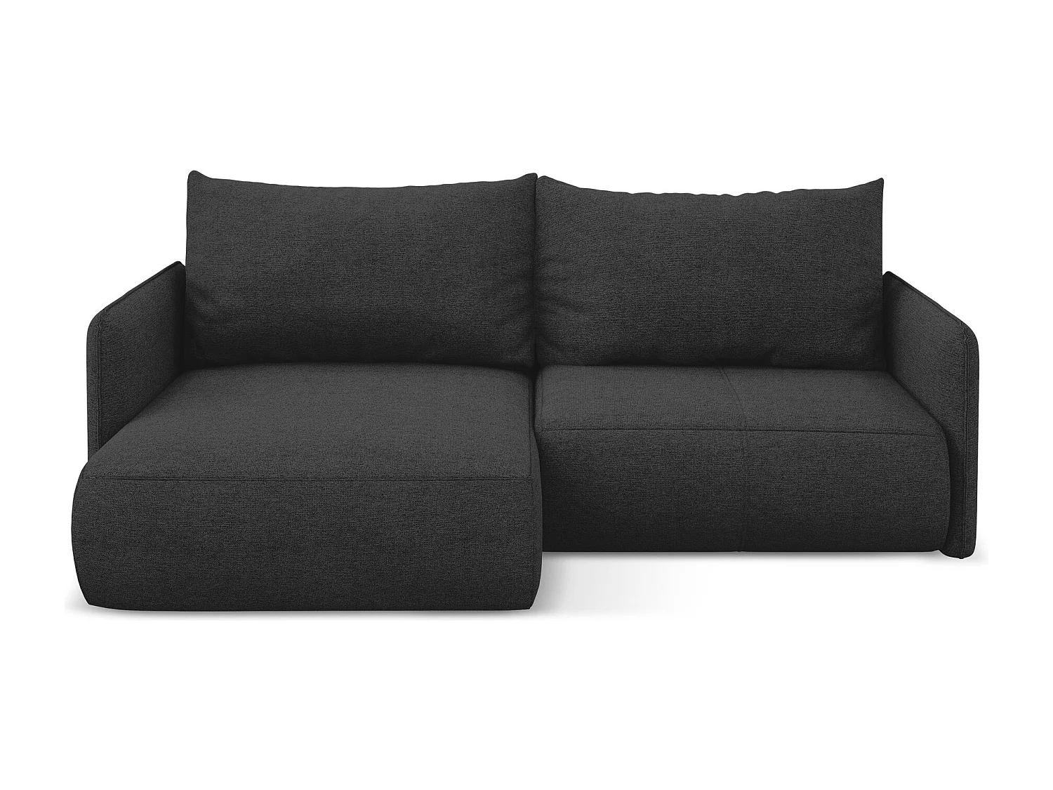2,5-Sitzer Ecksofa mit Schlaffunktion - Ecke Links - Chenille - Anthrazit - NANEA