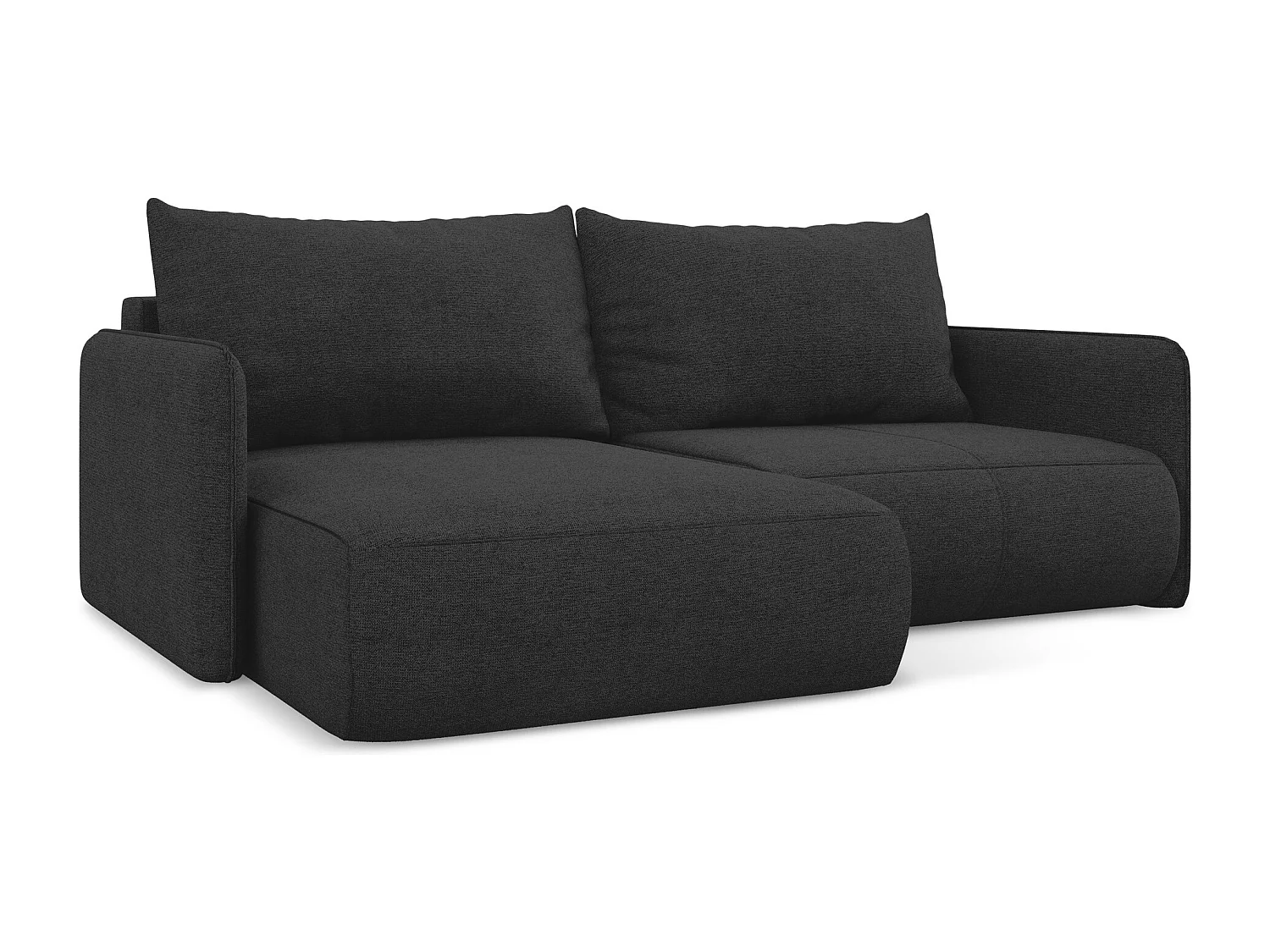 2,5-Sitzer Ecksofa mit Schlaffunktion - Ecke Links - Chenille - Anthrazit - NANEA