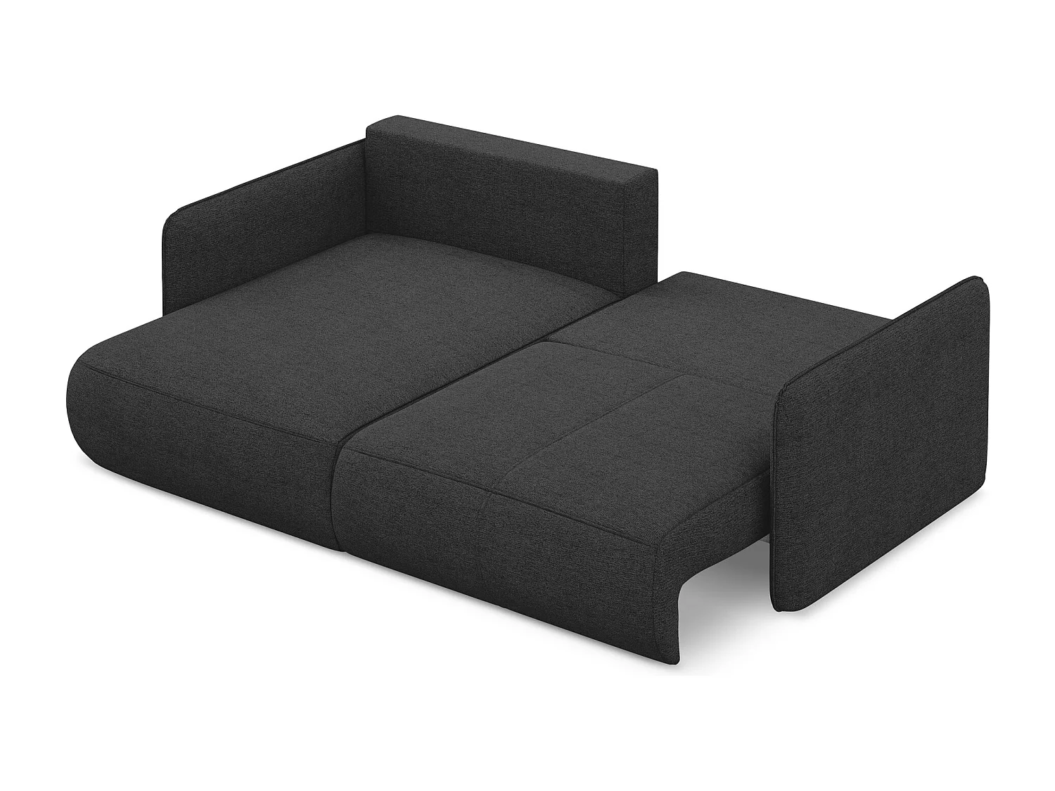 2,5-Sitzer Ecksofa mit Schlaffunktion - Ecke Links - Chenille - Anthrazit - NANEA