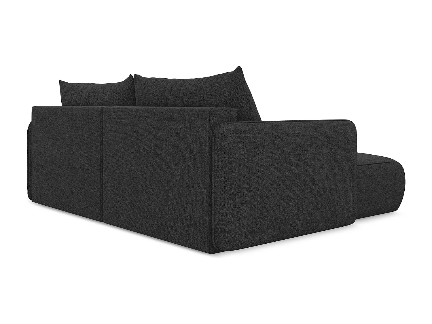 2,5-Sitzer Ecksofa mit Schlaffunktion - Ecke Links - Chenille - Anthrazit - NANEA