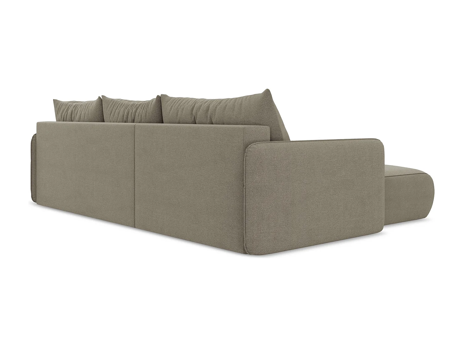 3-Sitzer Ecksofa mit Schlaffunktion - Ecke Links - Strukturstoff - Dunkelbeige - NANEA