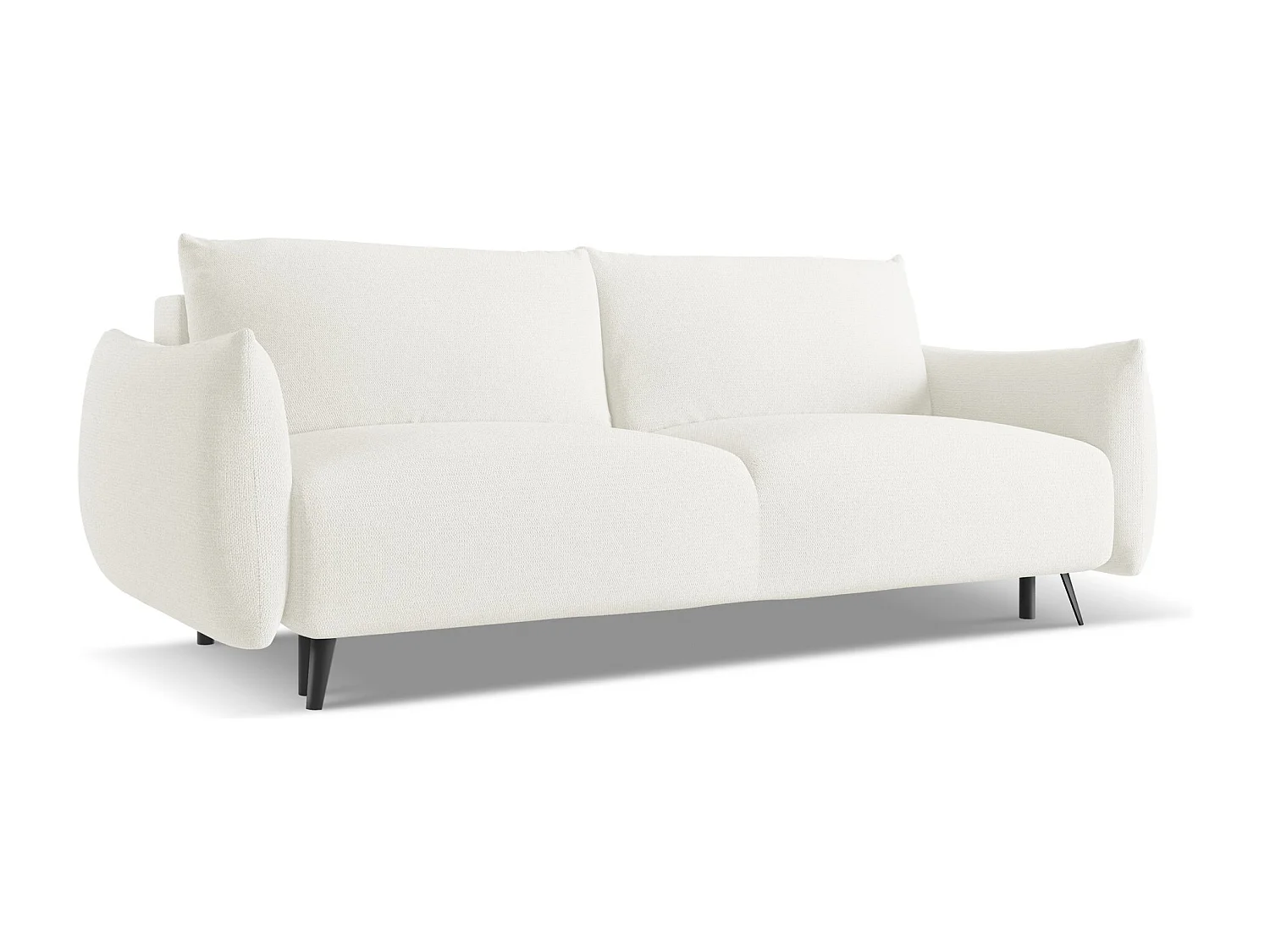 Sofá cama de 3 plazas de tela chenilla blanco - MALIE