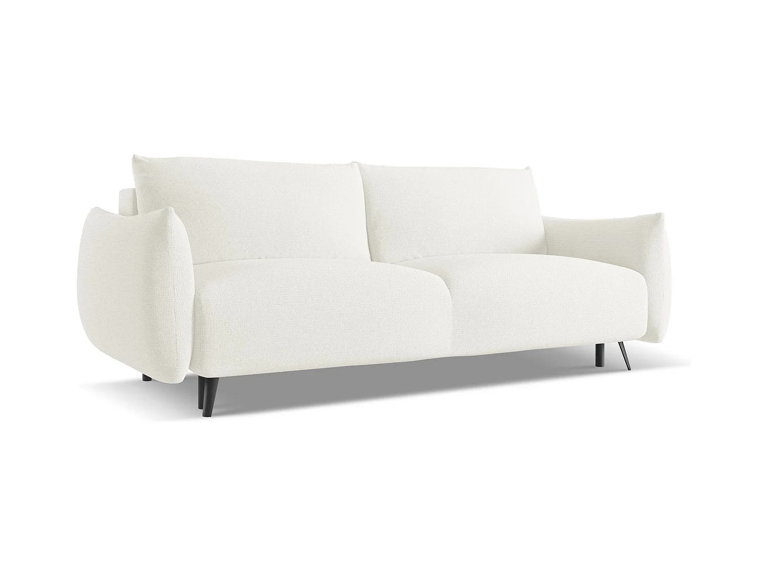3-Sitzer Sofa mit Schlaffunktion - - Chenille - Weiß - MALIE