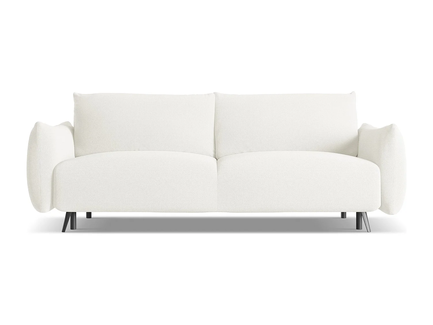 Canapé 3 places convertible en tissu chenille - blanc - MALIE