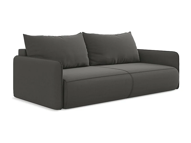 3-Sitzer Sofa mit Schlaffunktion - - Samt - Stahl - NANEA