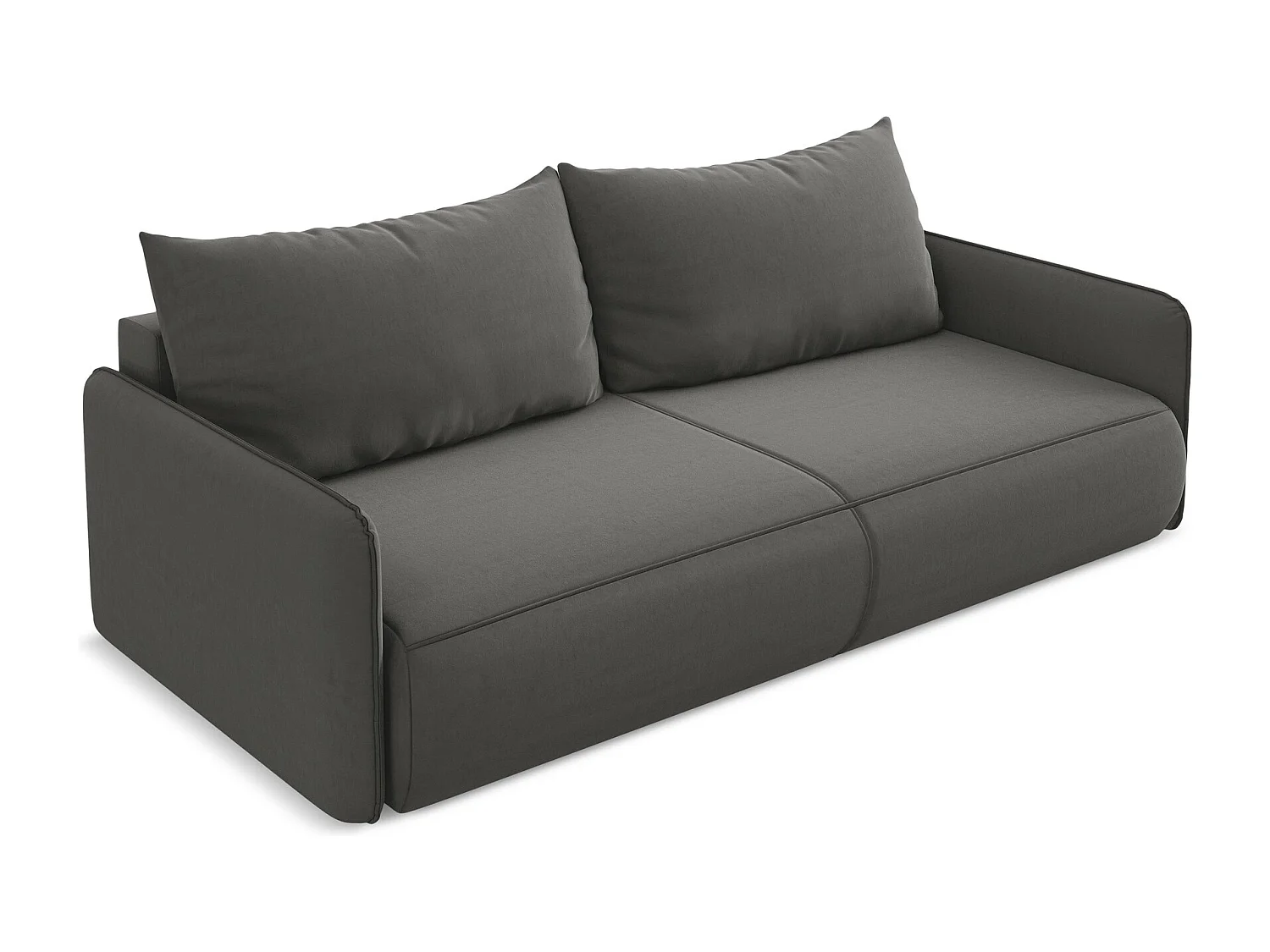 3-Sitzer Sofa mit Schlaffunktion - - Samt - Stahl - NANEA