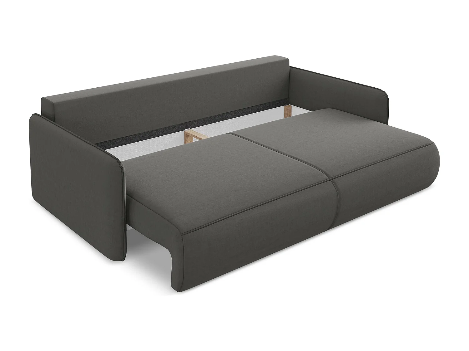 3-Sitzer Sofa mit Schlaffunktion - - Samt - Stahl - NANEA