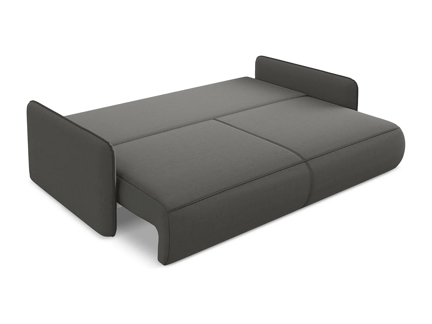 3-Sitzer Sofa mit Schlaffunktion - - Samt - Stahl - NANEA