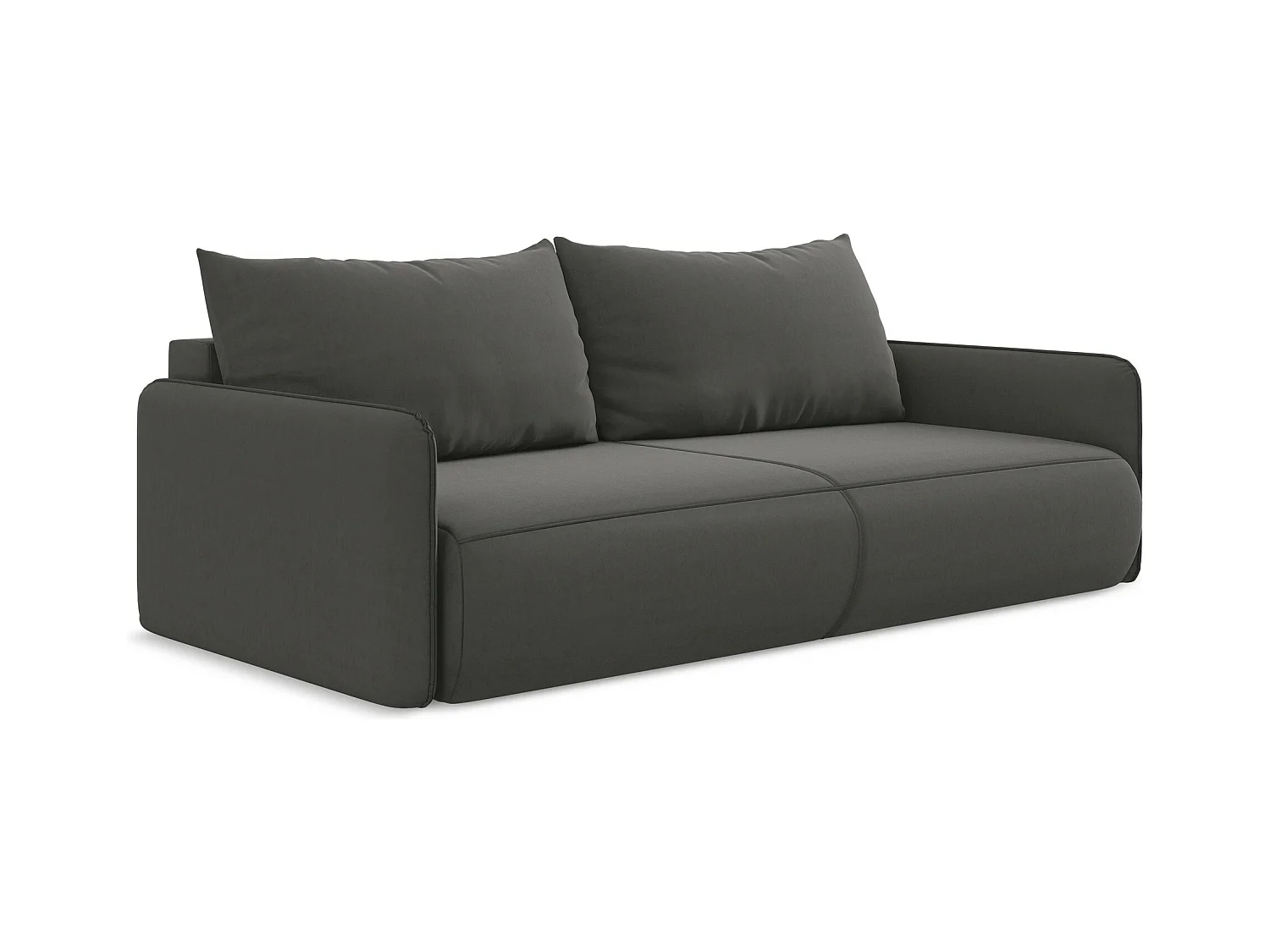 3-Sitzer Sofa mit Schlaffunktion - - Samt - Stahl - NANEA