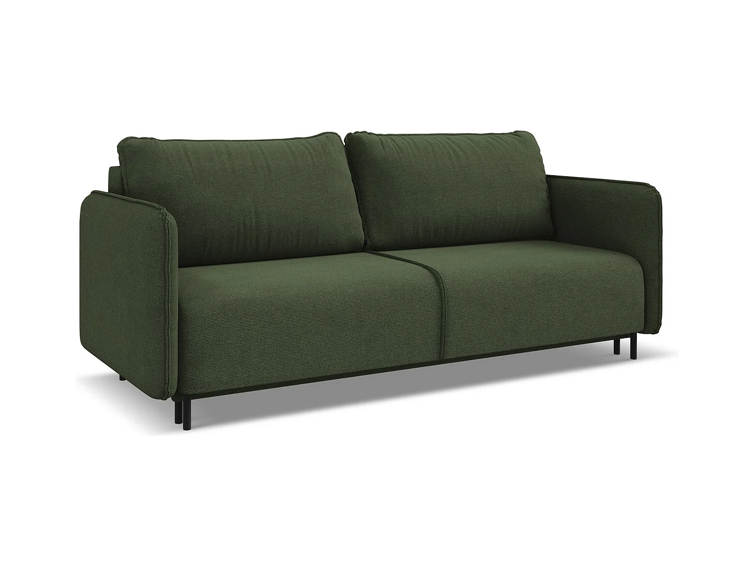 Canapé 3 places convertible en tissu texturé - olive - LUANA