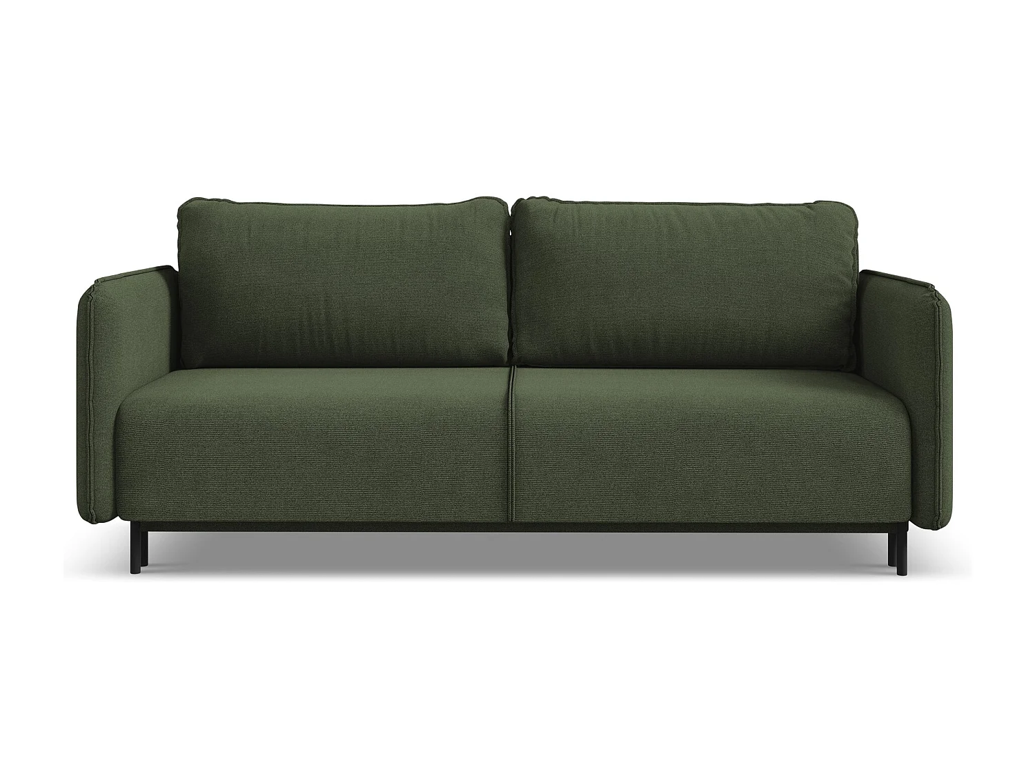 Canapé 3 places convertible en tissu texturé - olive - LUANA