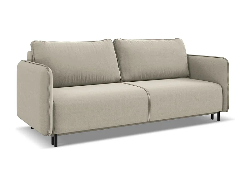 3-Sitzer Sofa mit Schlaffunktion - - Samt - Perle - LUANA