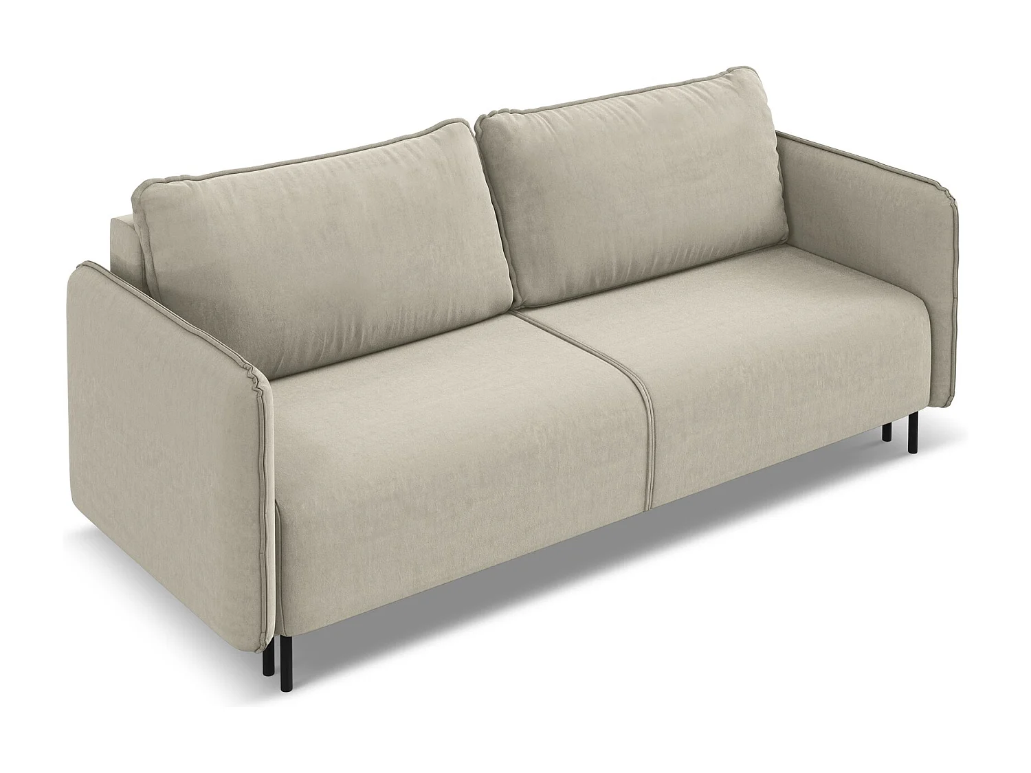 Driezits-slaapbank van parel velours - LUANA