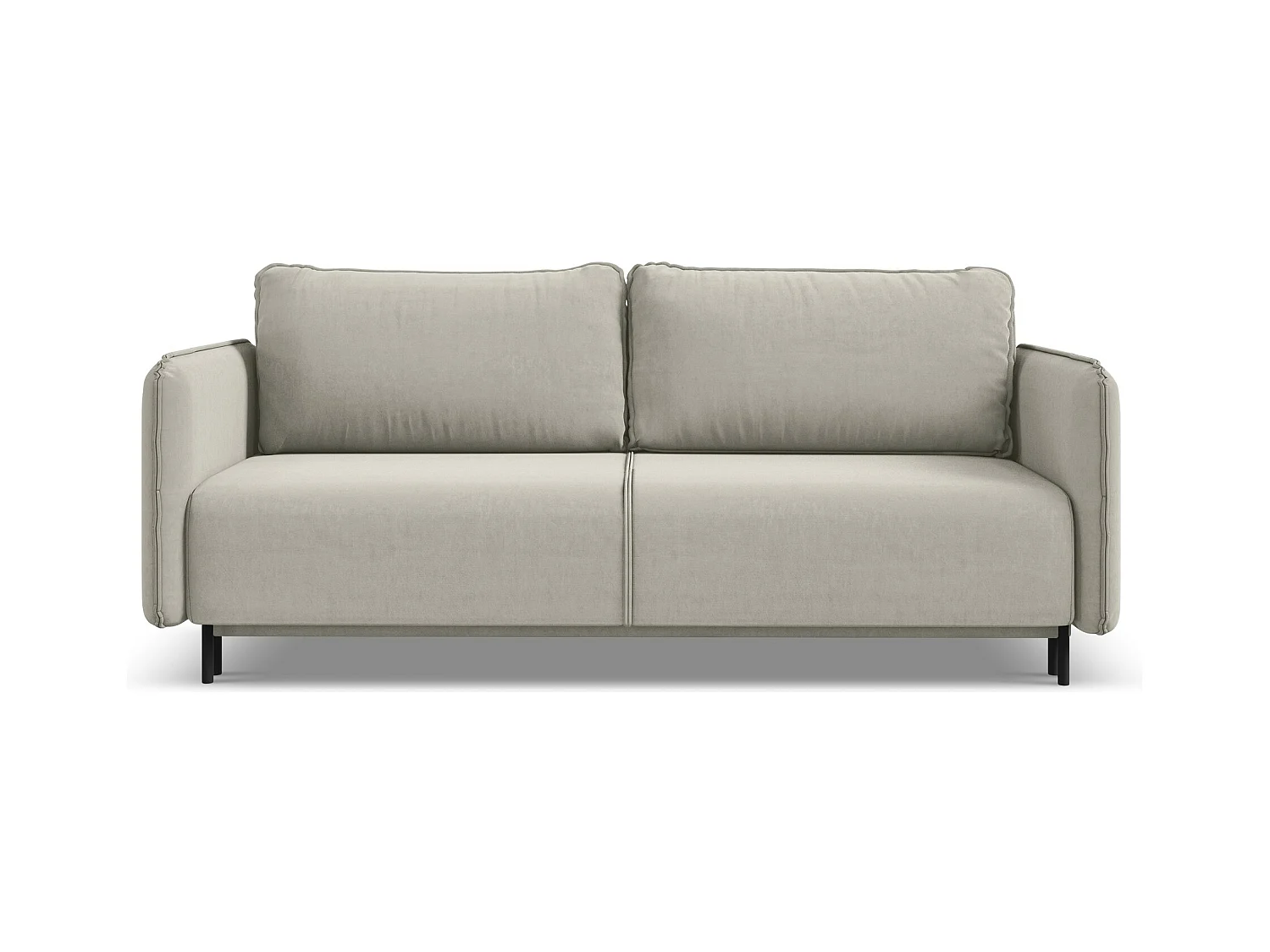 Canapé 3 places convertible en velours - perle - LUANA