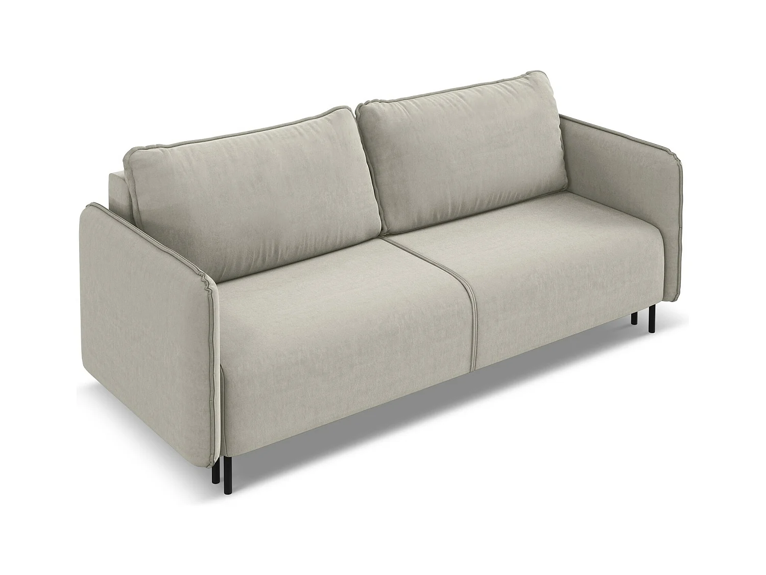 Canapé 3 places convertible en velours - perle - LUANA