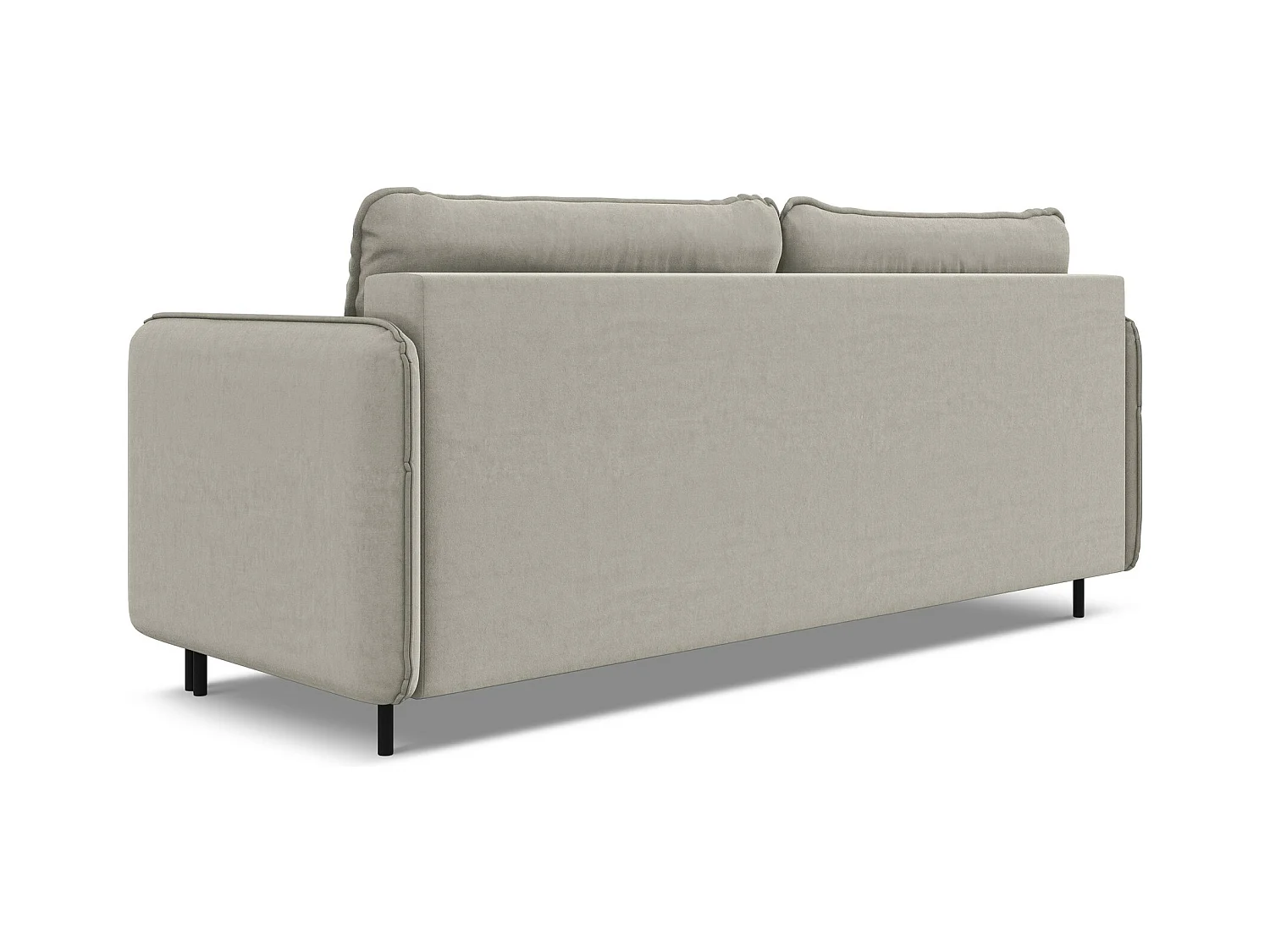 Canapé 3 places convertible en velours - perle - LUANA