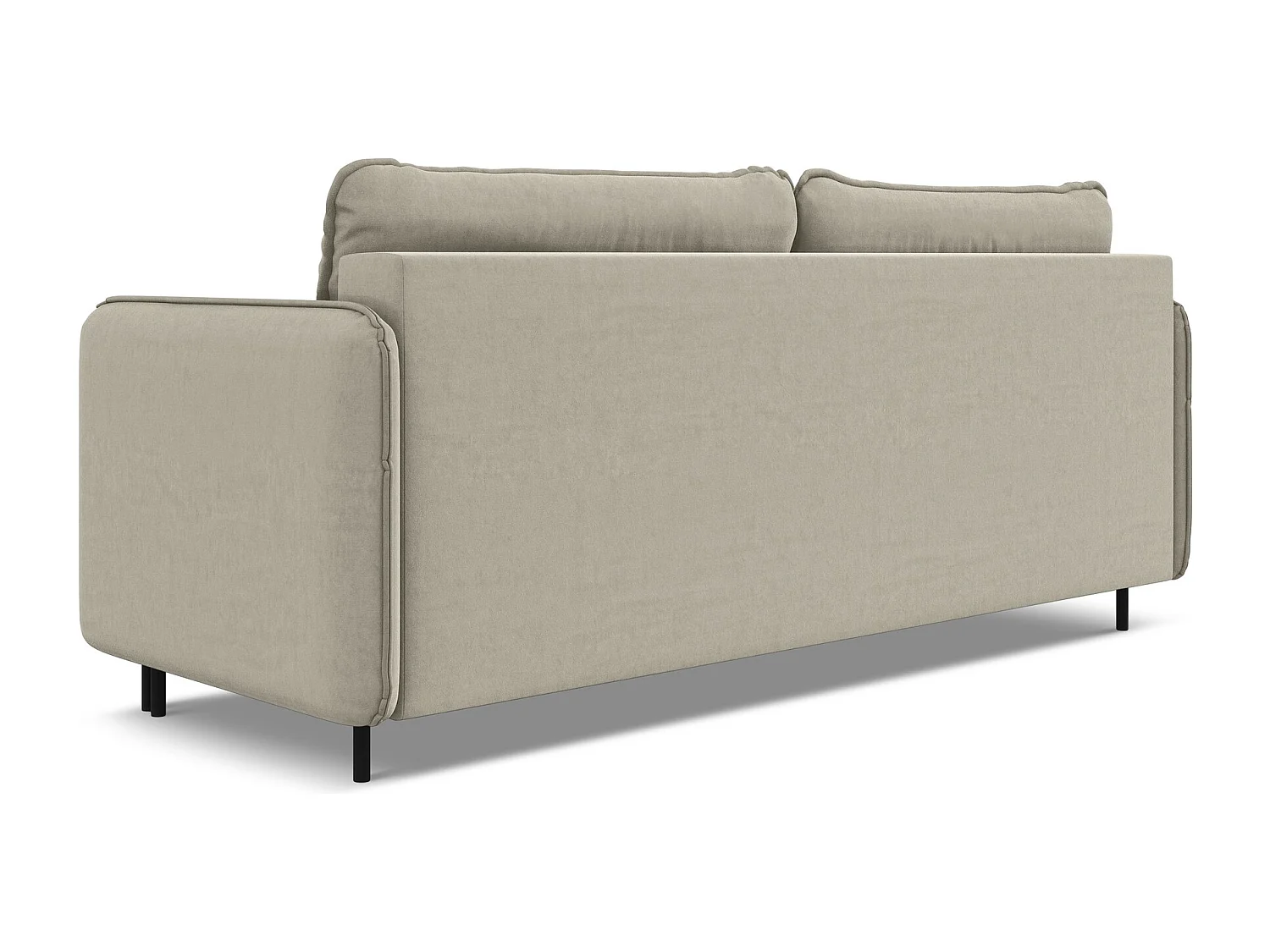 Canapé 3 places convertible en velours - perle - LUANA