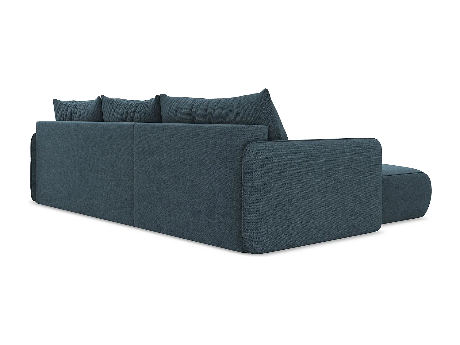 Canapé d’angle 3 places gauche convertible en tissu texturé - jeans - NANEA