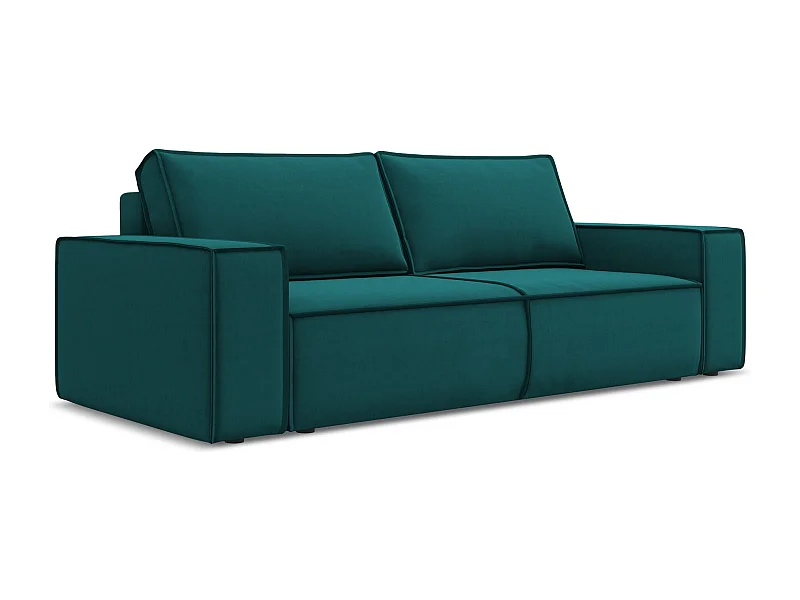 3-Sitzer Sofa mit Schlaffunktion - - Samt - Marine - KIMO