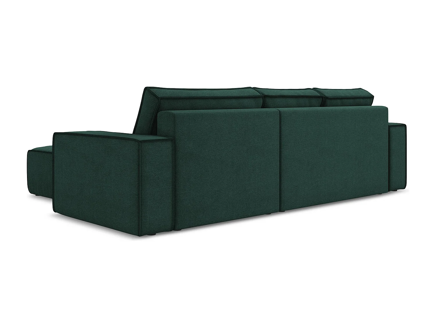 Ecksofa mit Schlaffunktion - Ecke Rechts - Strukturstoff - Flaschengrün - KIMO