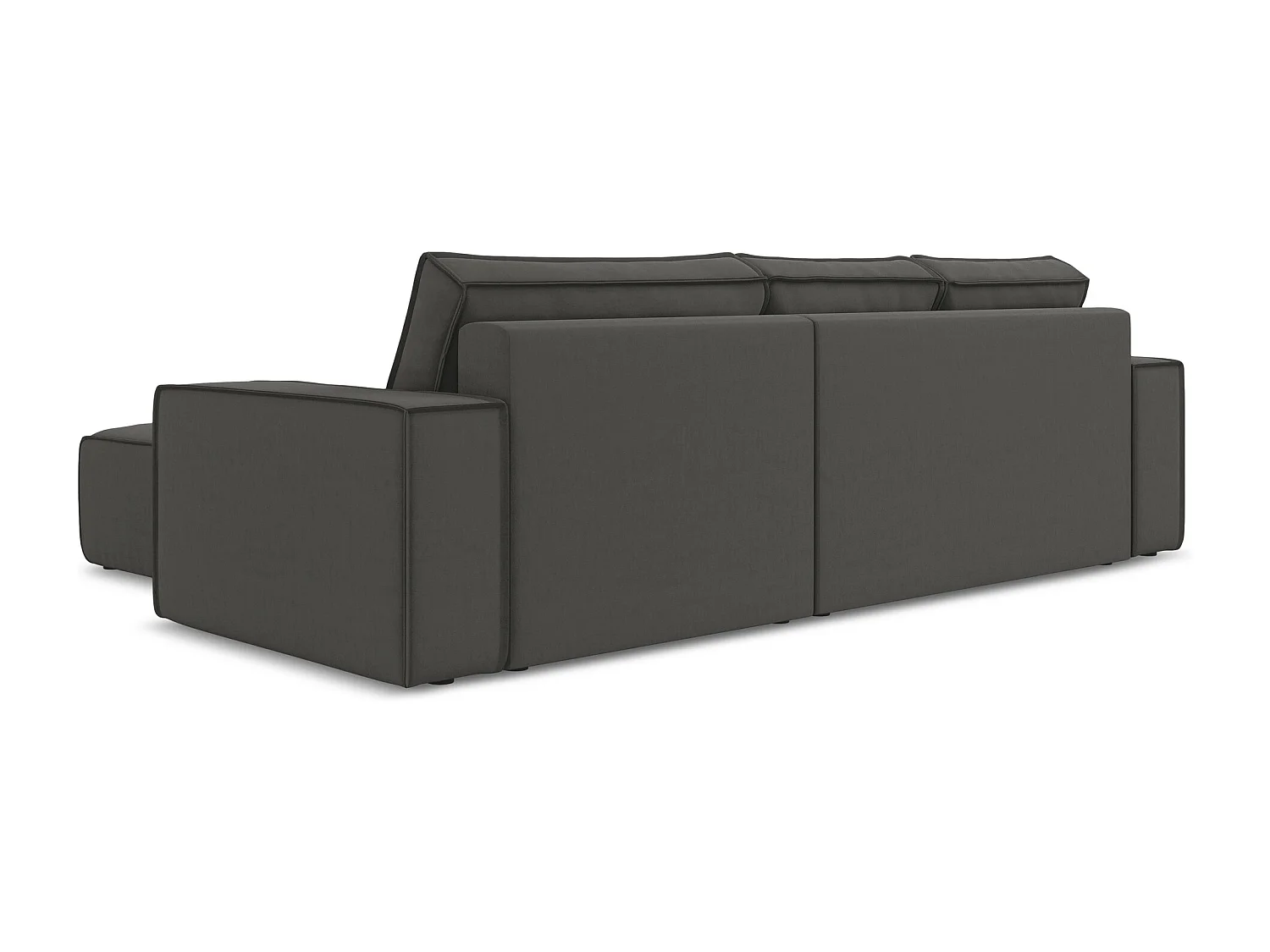 Ecksofa mit Schlaffunktion - Ecke Rechts - Samt - Stahl - KIMO