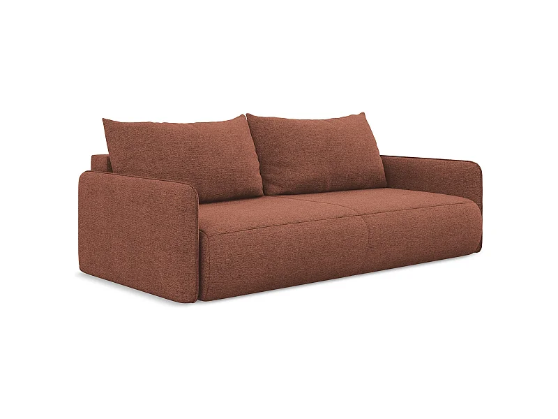 Kanapa 3-osobowa z funkcją spania - z tkaniny szenilowej - brudny róż - NANEA