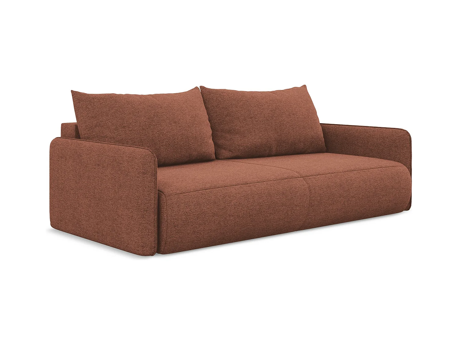 Canapé 3 places convertible en tissu chenille - rose sourd - NANEA