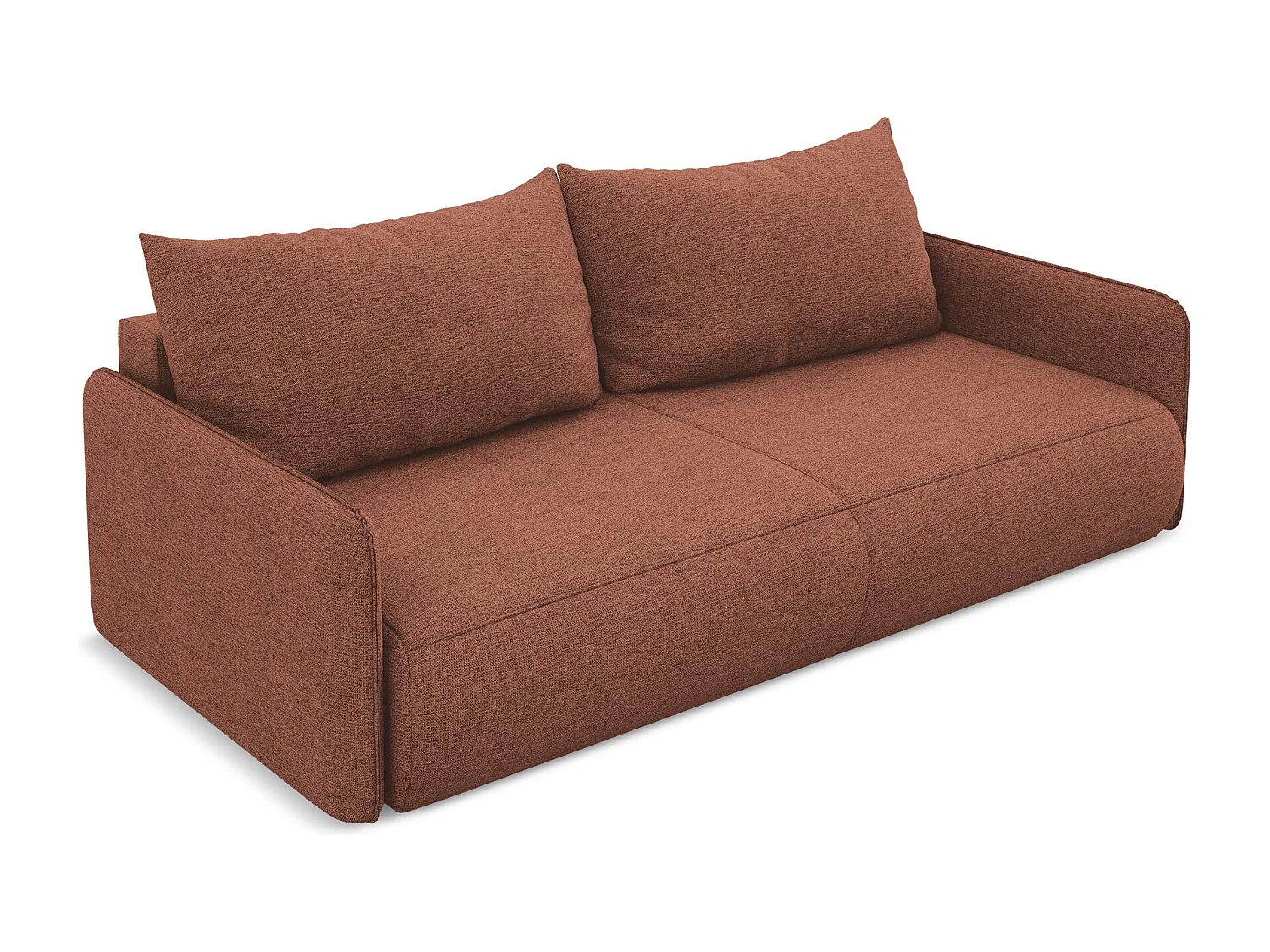 3-Sitzer Sofa mit Schlaffunktion - - Chenille - Gedämpftes Rosa - NANEA
