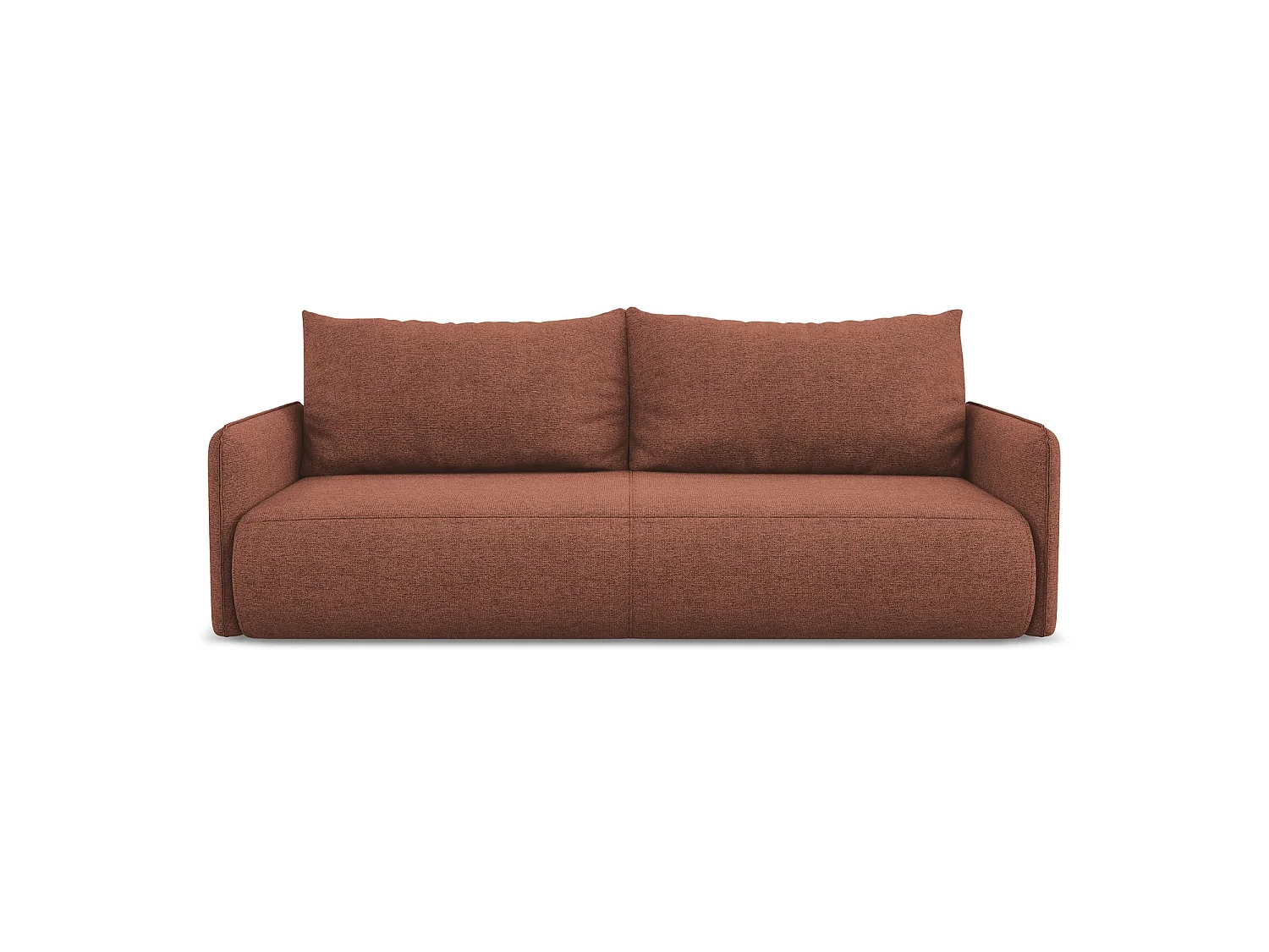Driezits-slaapbank van gedempt roze chenille stof - PALERMO