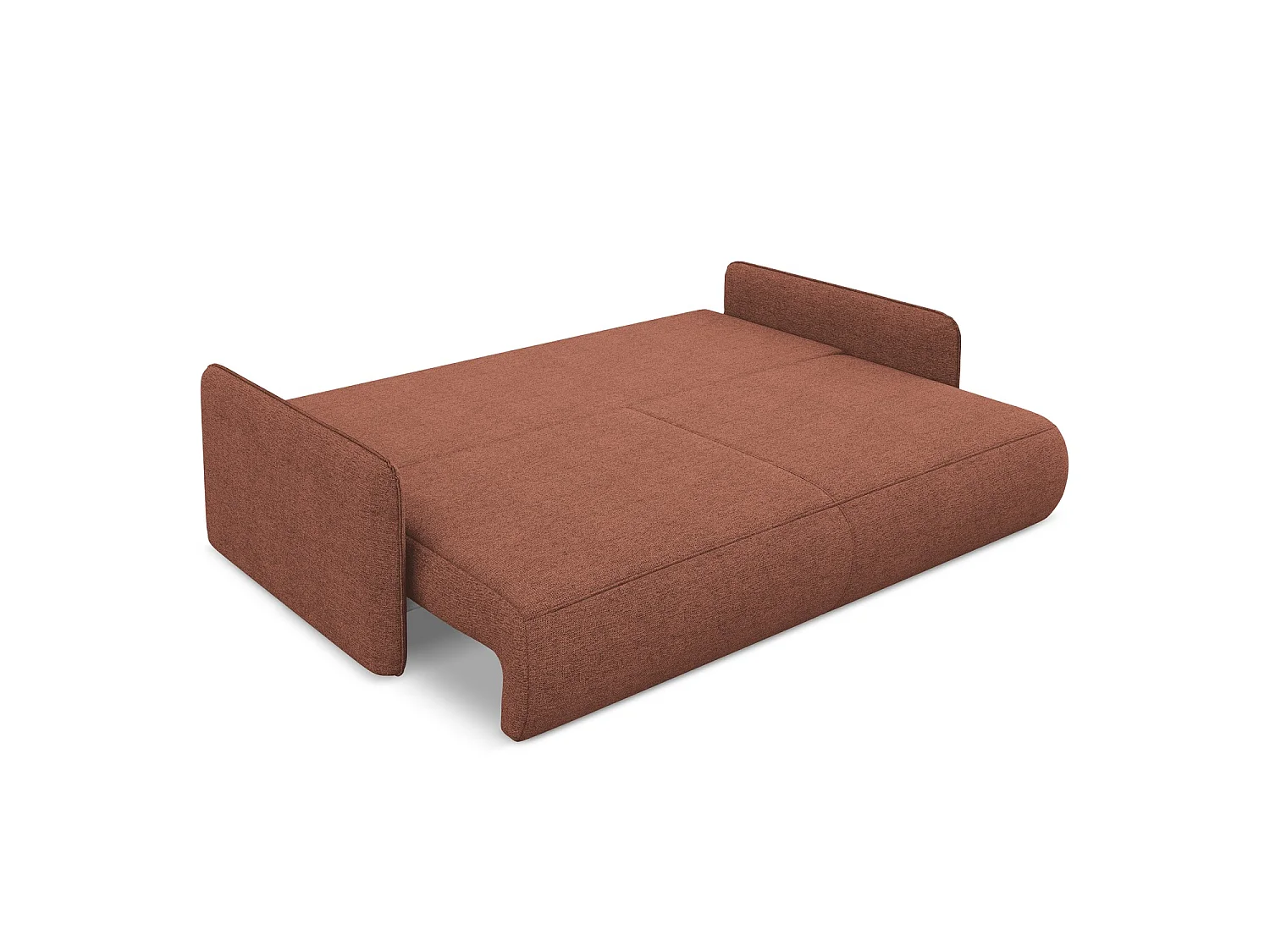 Driezits-slaapbank van gedempt roze chenille stof - PALERMO