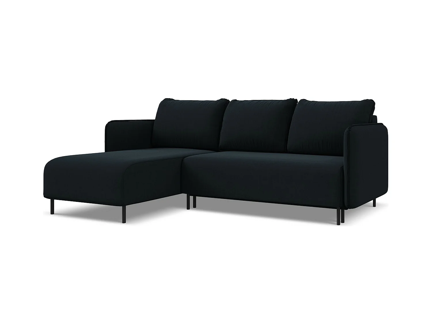 3-Sitzer Ecksofa mit Schlaffunktion - Ecke Links - Samt - Königsblau - LUANA