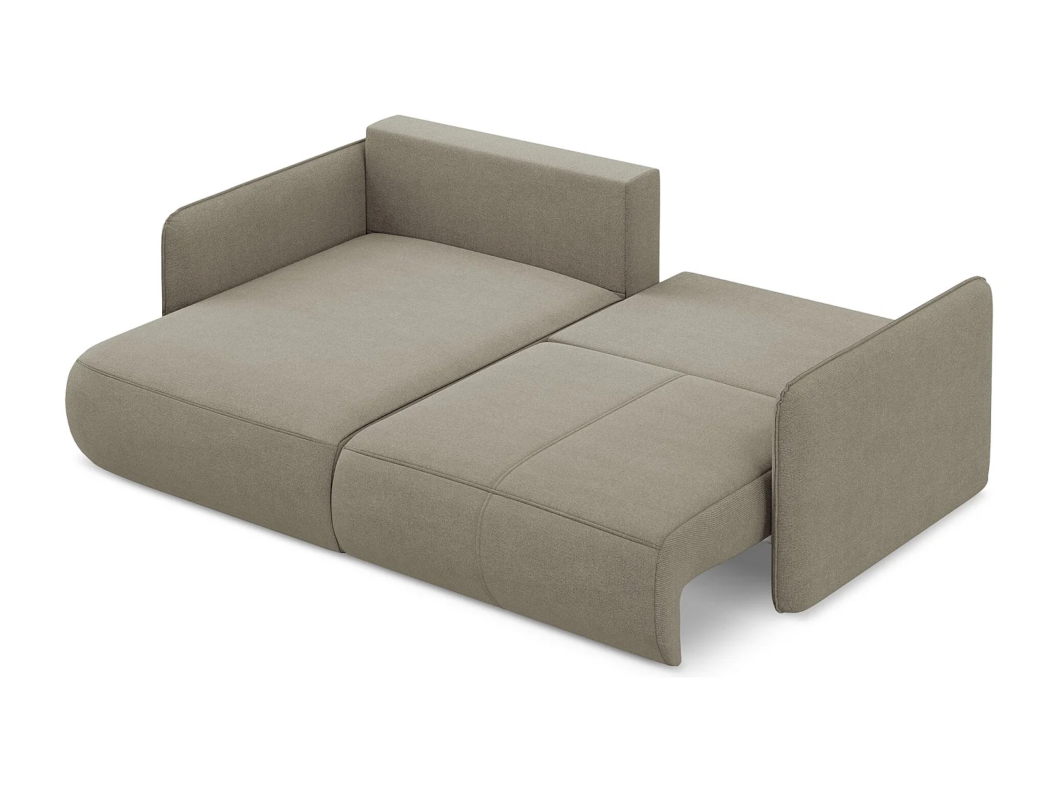 2,5-Sitzer Ecksofa mit Schlaffunktion - Ecke Links - Strukturstoff - Dunkelbeige - NANEA