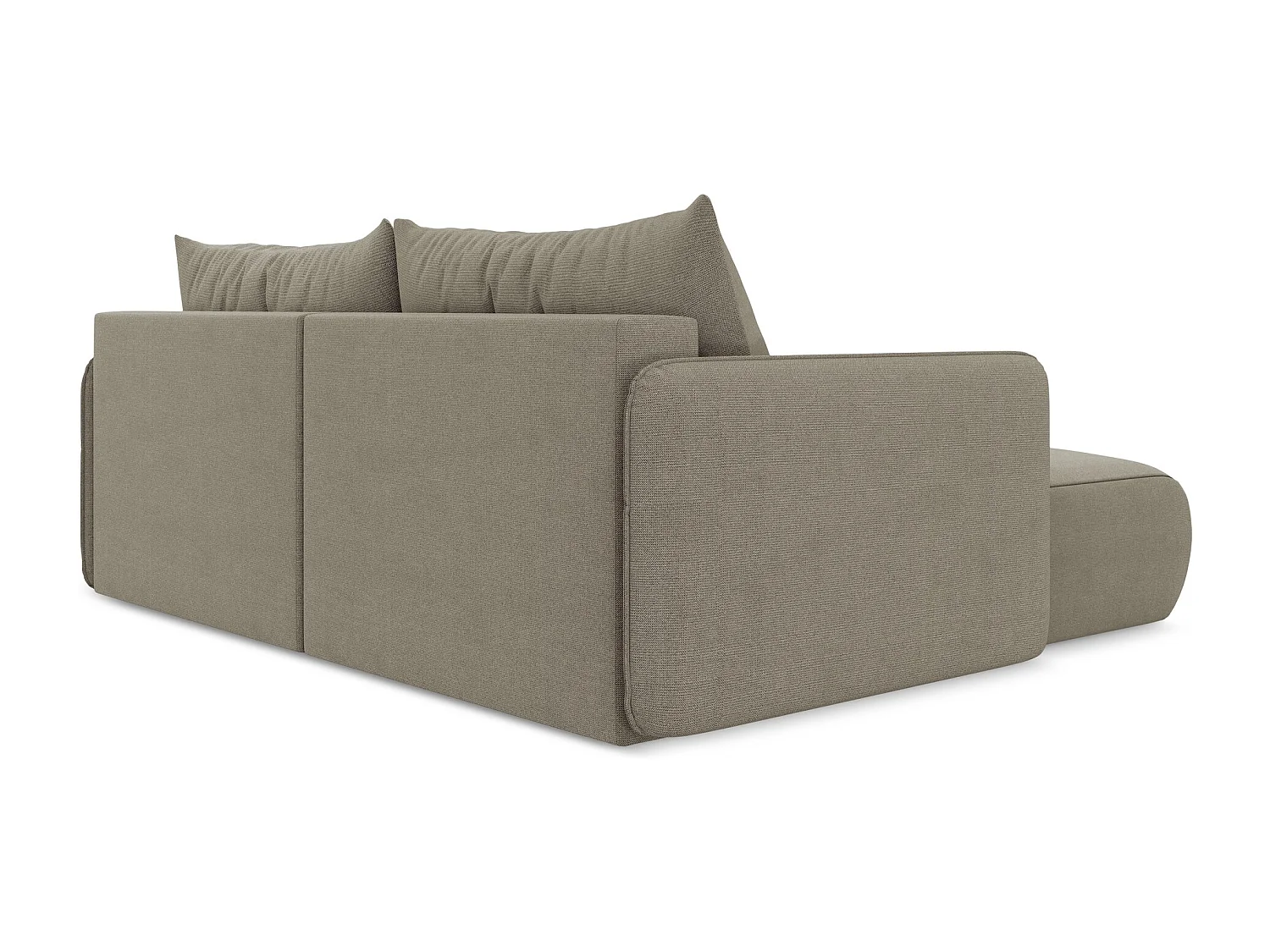 2,5-Sitzer Ecksofa mit Schlaffunktion - Ecke Links - Strukturstoff - Dunkelbeige - NANEA