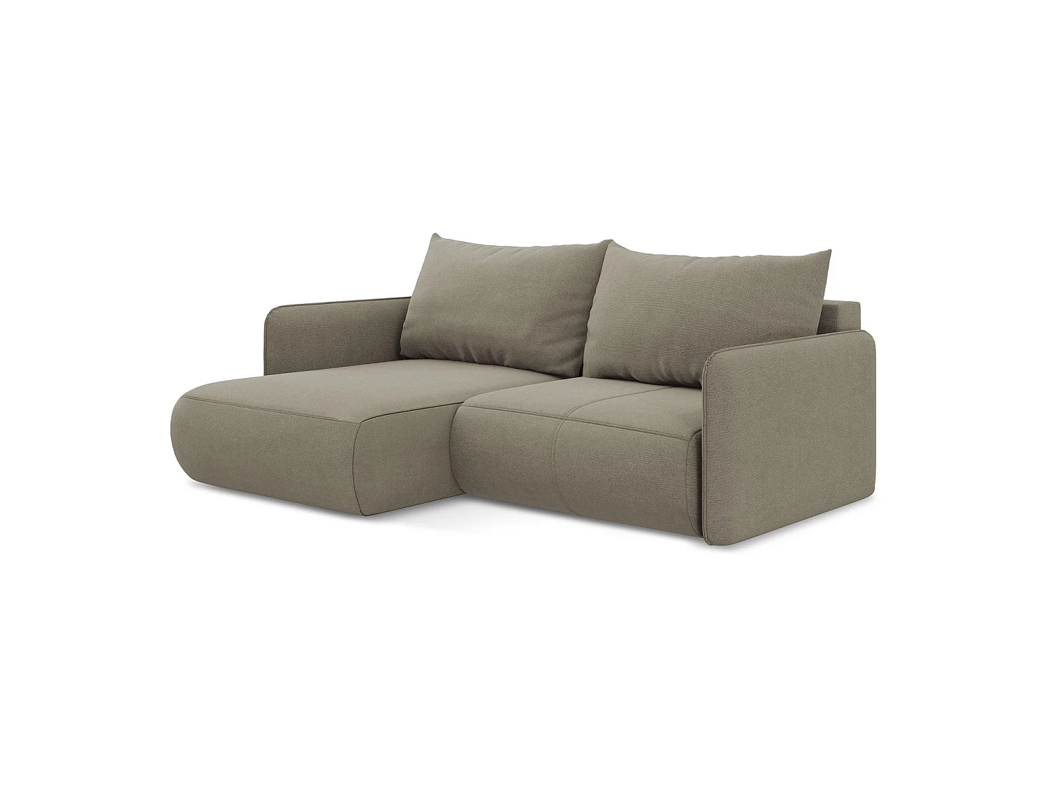 2,5-Sitzer Ecksofa mit Schlaffunktion - Ecke Links - Strukturstoff - Dunkelbeige - PALERMO