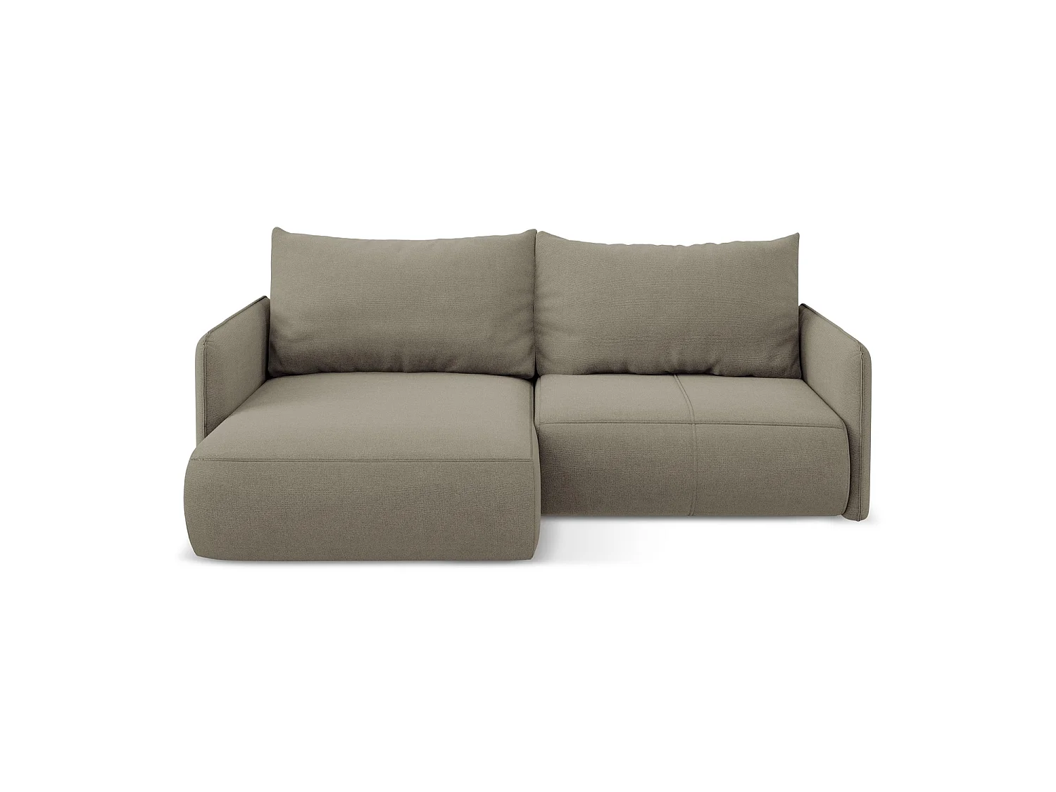 2,5-Sitzer Ecksofa mit Schlaffunktion - Ecke Links - Strukturstoff - Dunkelbeige - PALERMO